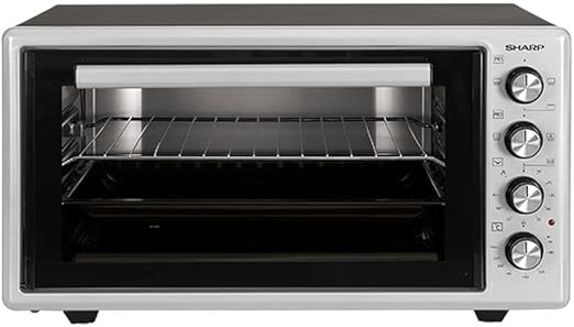 SHARP Electric Oven 45 Liter, 1400 Watt, Grill, Fan, Silver x Black EO-S45-ES2